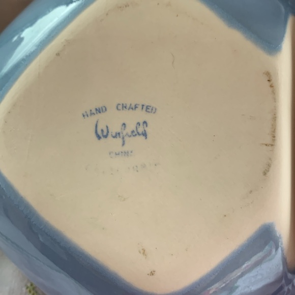 Vintage California Winfield Porcelain China Double Serving Dish Bamboo Pattern - Picture 4 of 4